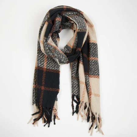 neutral plaid scarf
