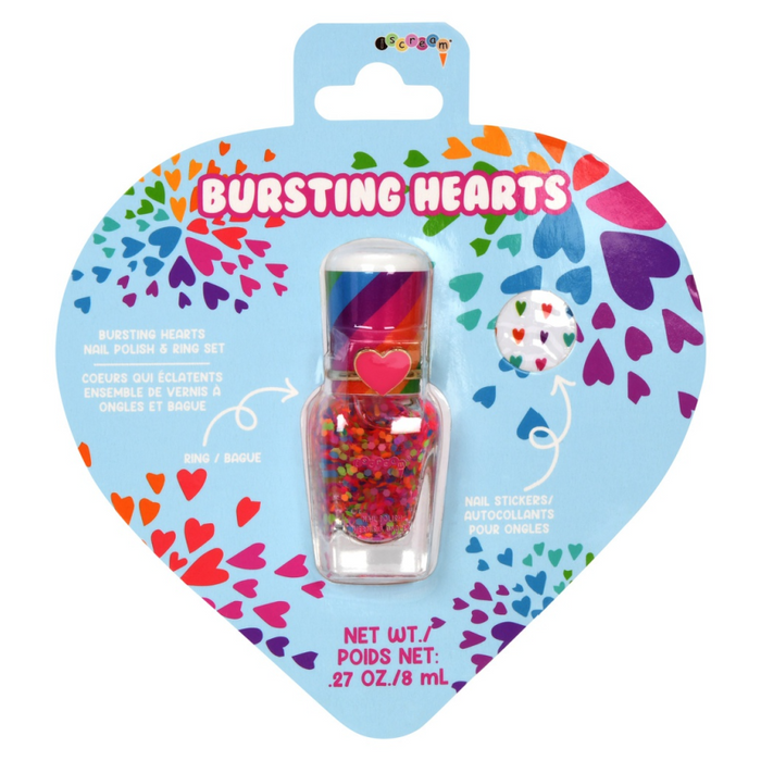 Bursting Hearts Nail Polish + Ring Set
