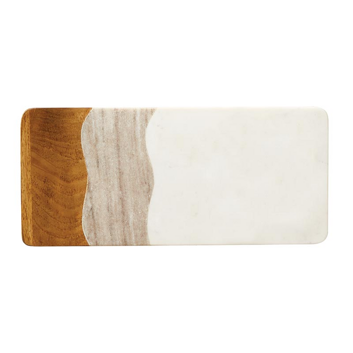 Face to Face Serving Board - Marble + Wood