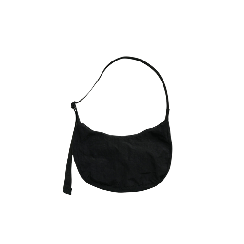 Small Nylon Crescent Bag- Black