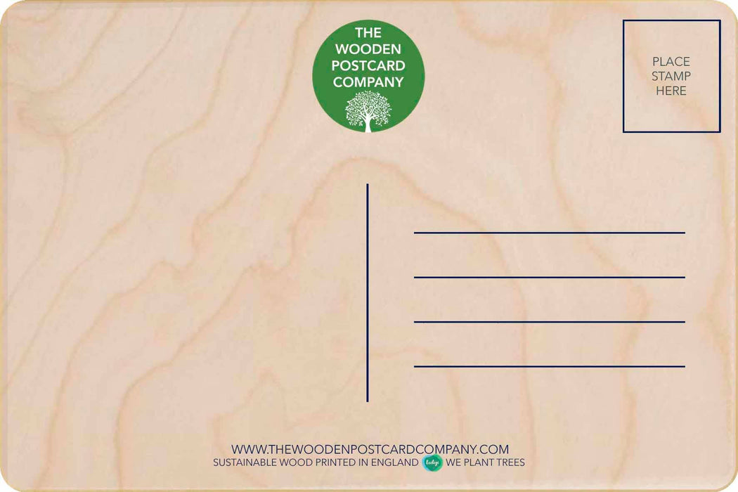 Bluethroat Sustainable Wooden Postcard
