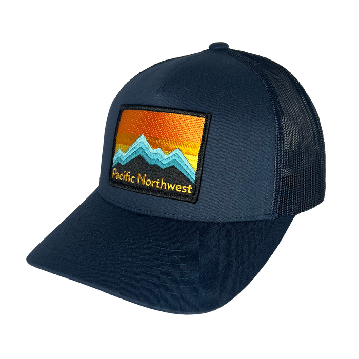 NW Mountains Patch Hat Curved Bill Trucker