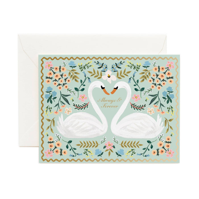 Always & Forever Swans Wedding Card