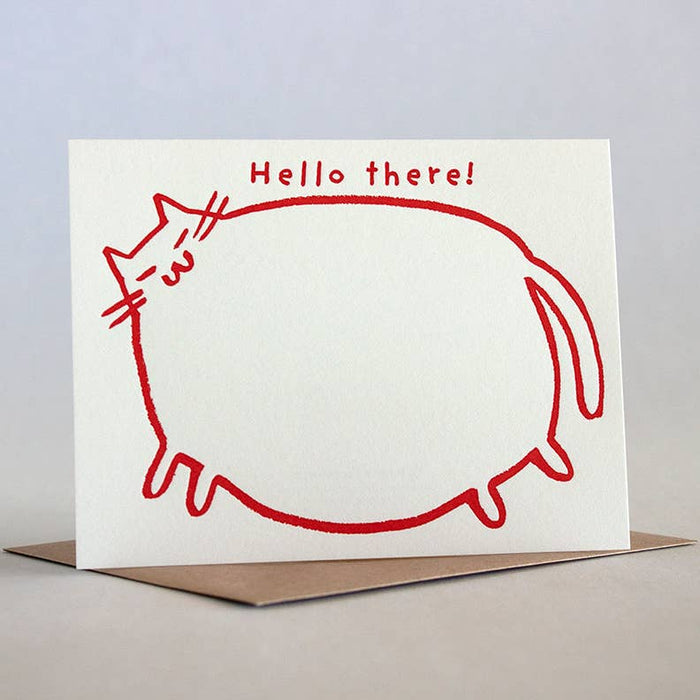 Hello Big Cat Single Flat Notecard