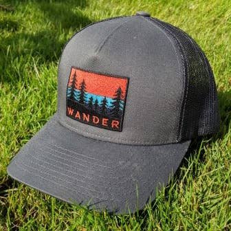 Wander | Curved Bill Trucker Cap Charcoal