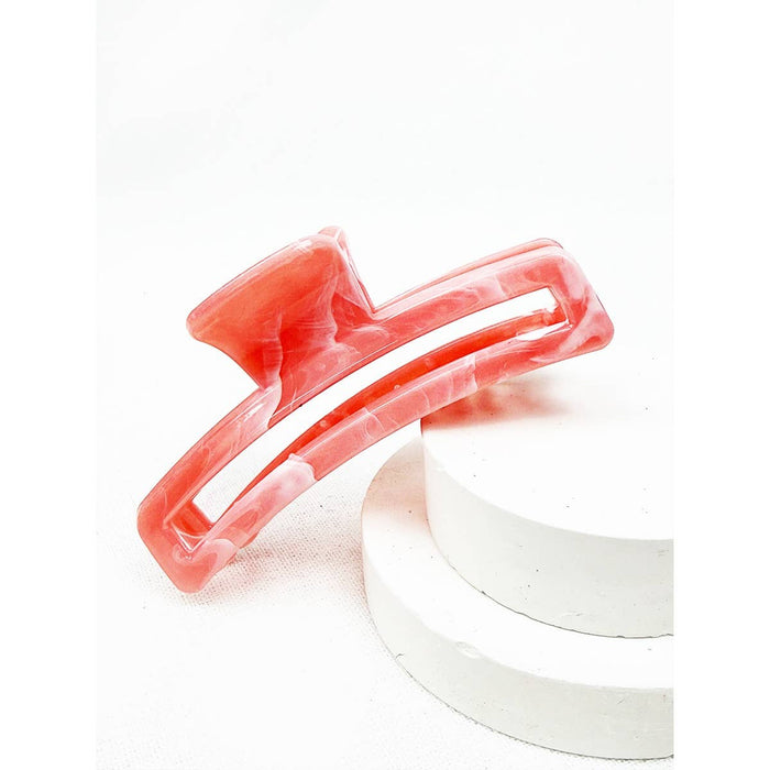 Marbled Minimal Rectangle Hair Claw Clip