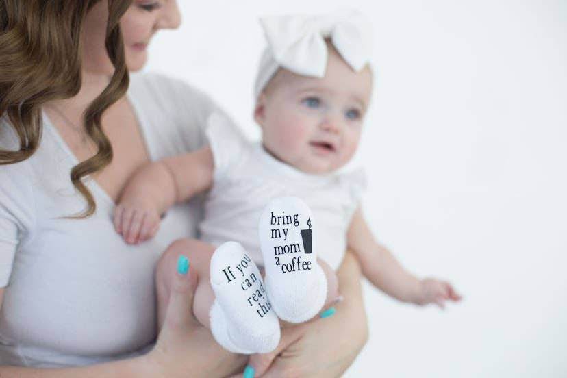 Bring My Mom a Coffee Baby Socks