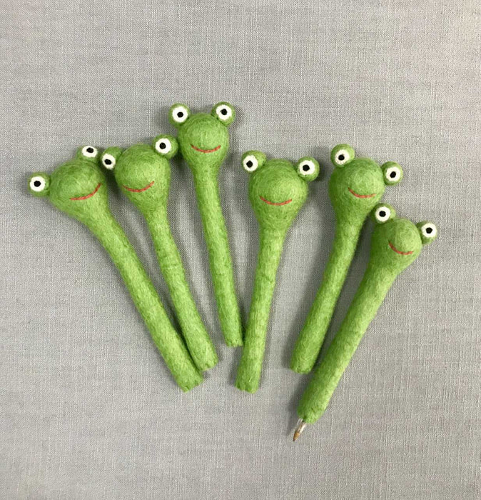 Green Frog Pencil Topper