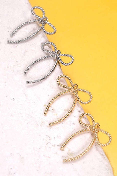 Rope Bow Stud Earrings