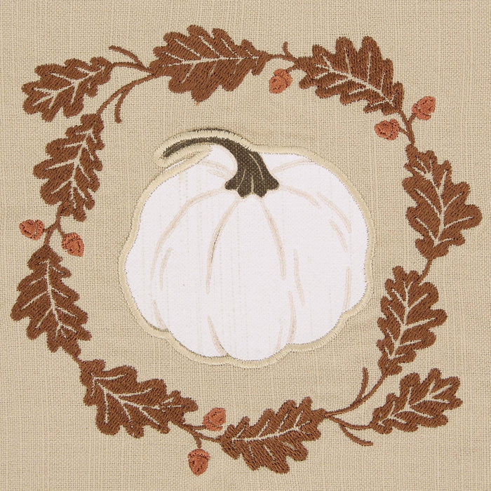 Autumn Pumpkin Embellished Dishtowel