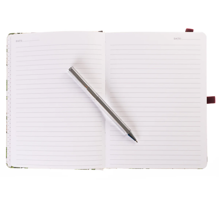 La Petite Presse Collection Cerise Fabric-Covered Cherry Journal with Pen