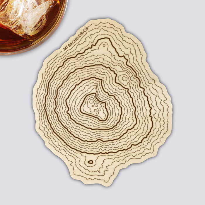 Wood Coaster Set | Oregon Mountain Coasters | Topography