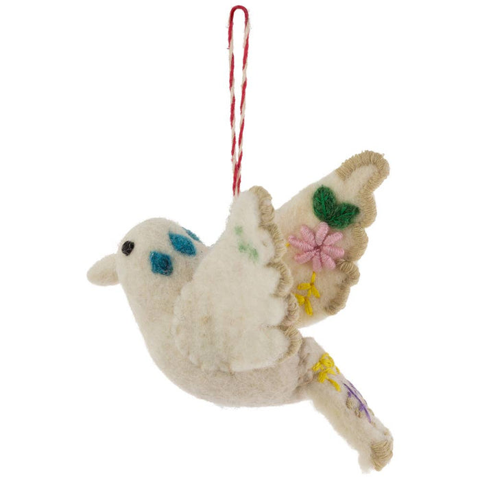 4" Peace Dove Felt Christmas Ornament