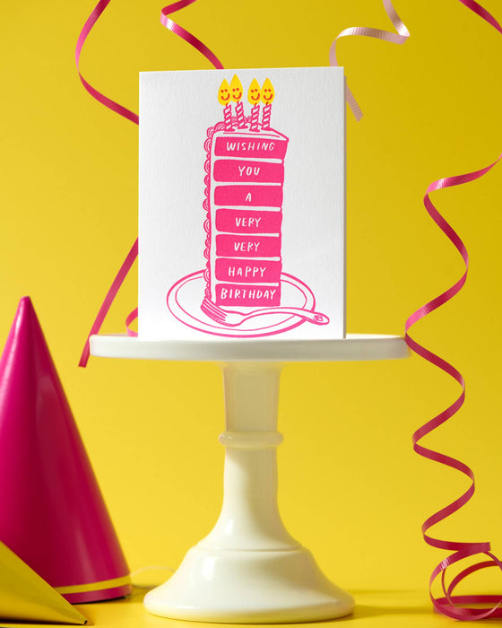 Very Happy Birthday Cake Card