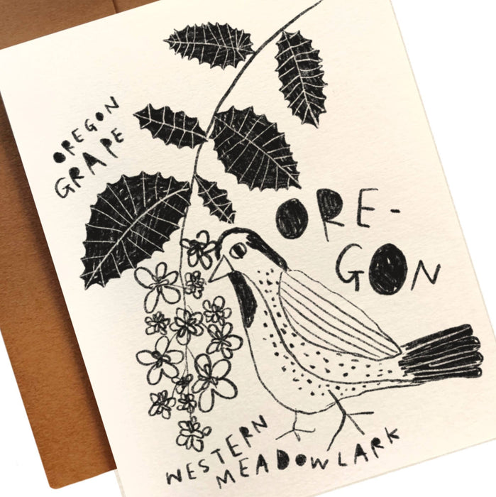 OREGON State Flower & Bird Greeting Card