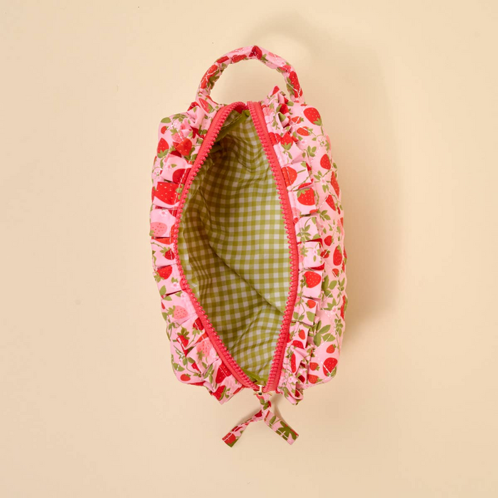 Essential Quilted Cosmetic Pouch - Strawberry Fields