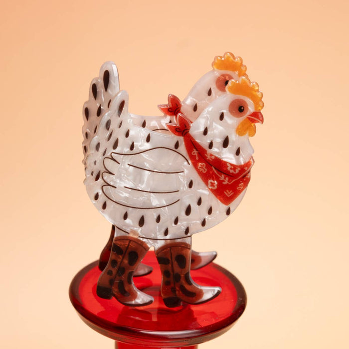 Fun Western Cowboy Bandana & Boots Chicken Hair Claw Clip