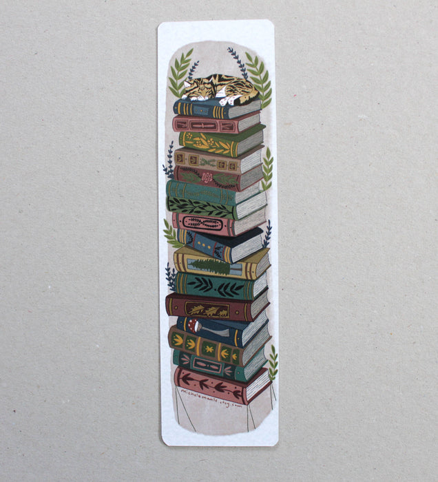 Bookmark - Cozy Cat with Books