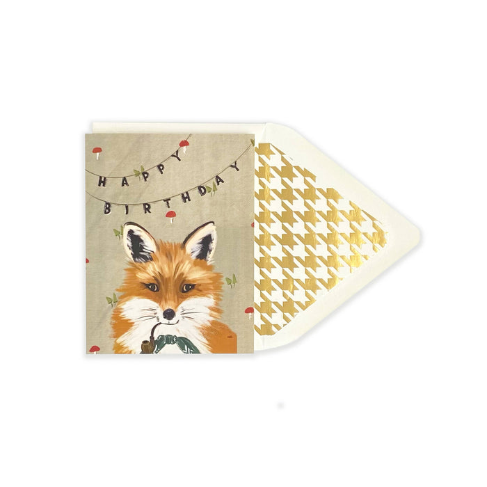 Distinguished Fox Happy Birthday Greeting Card
