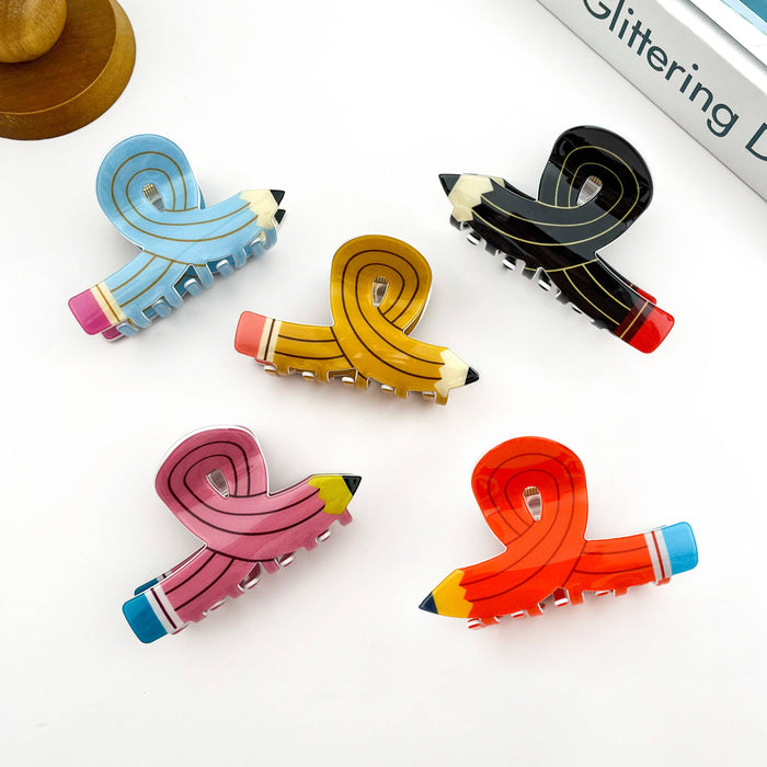 Pencil Claw Clip, Playful Stationery-Inspired Hair Clip