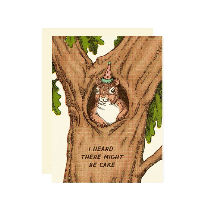 Squirrel Cake Birthday Card