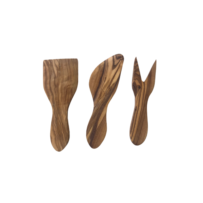 3 Mini Cheese Tools - Olive Wood