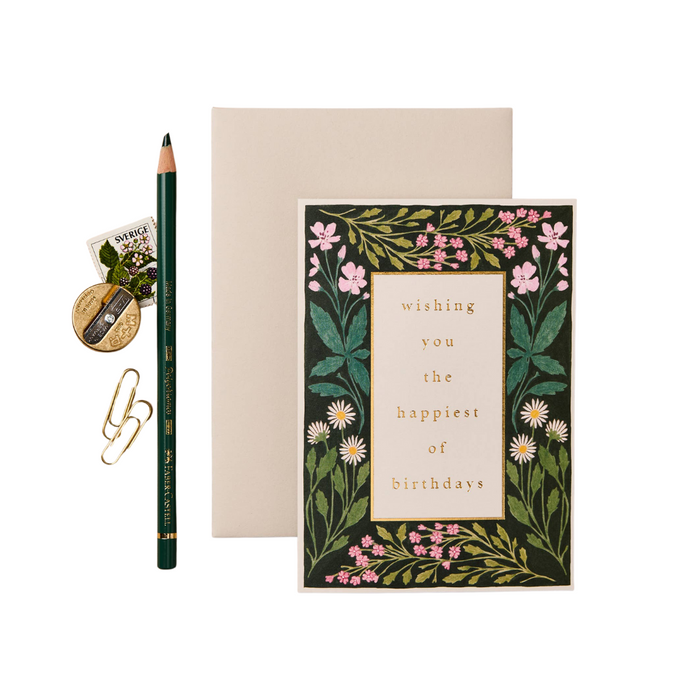 Meadow Border 'Happiest of Birthdays' Card
