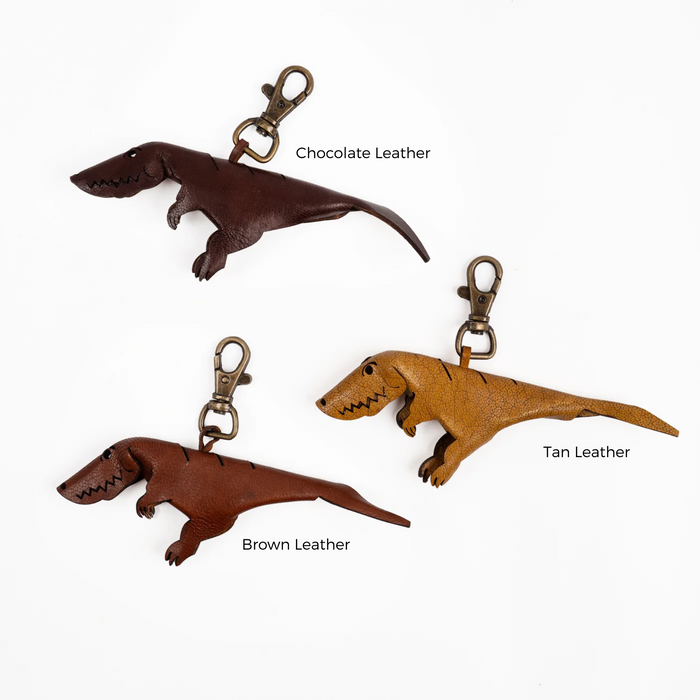 Leather Dinosaur Keychain