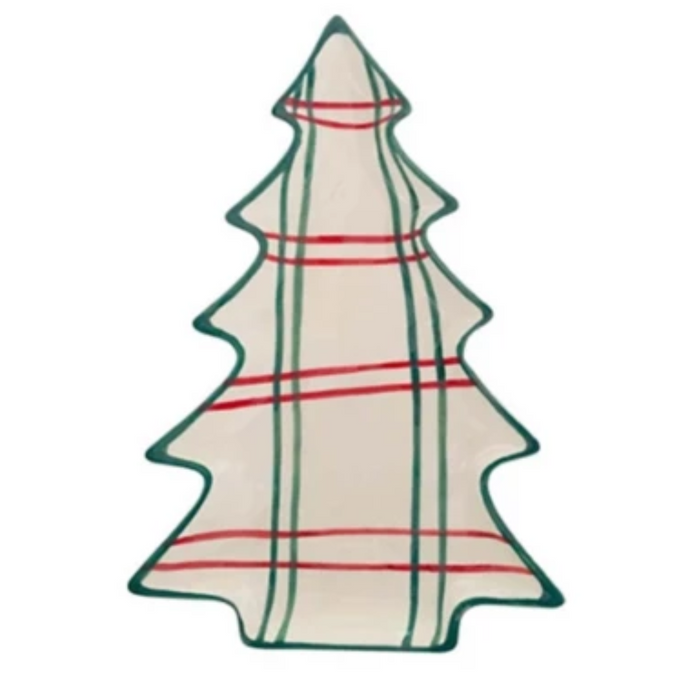 Large Hand-Painted Ceramic Tree Plate