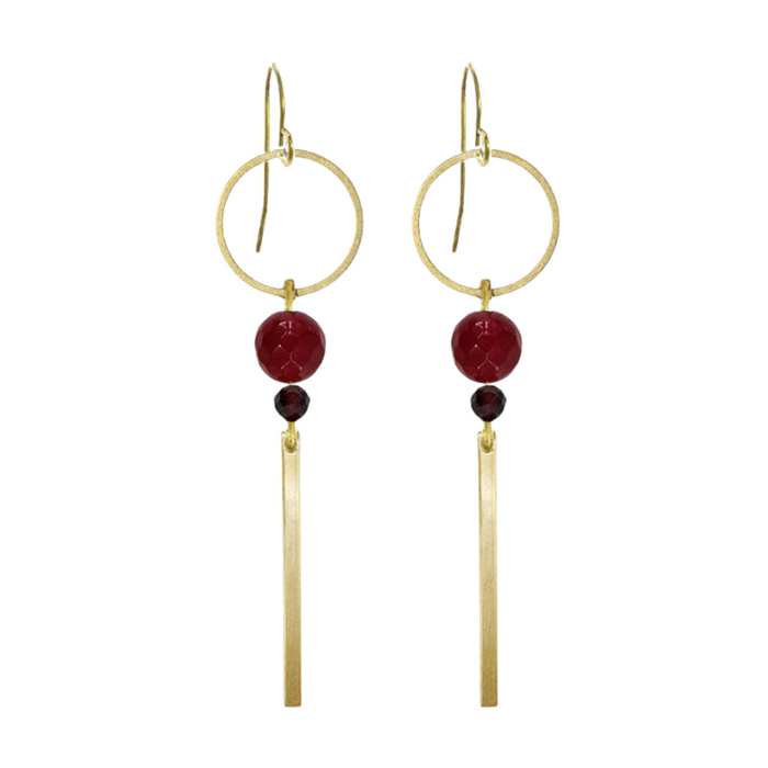 Lolly Raspberry Jade Earrings
