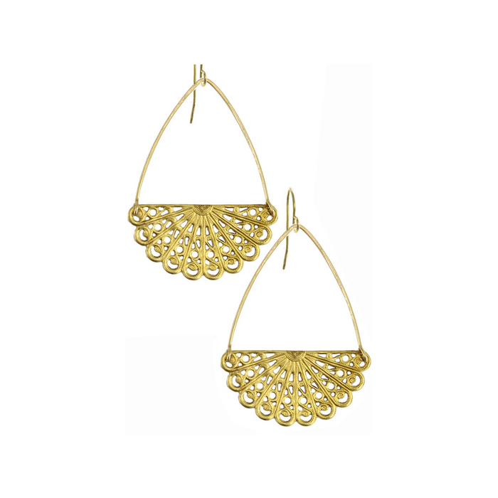Filigree Fan Dangle Earrings