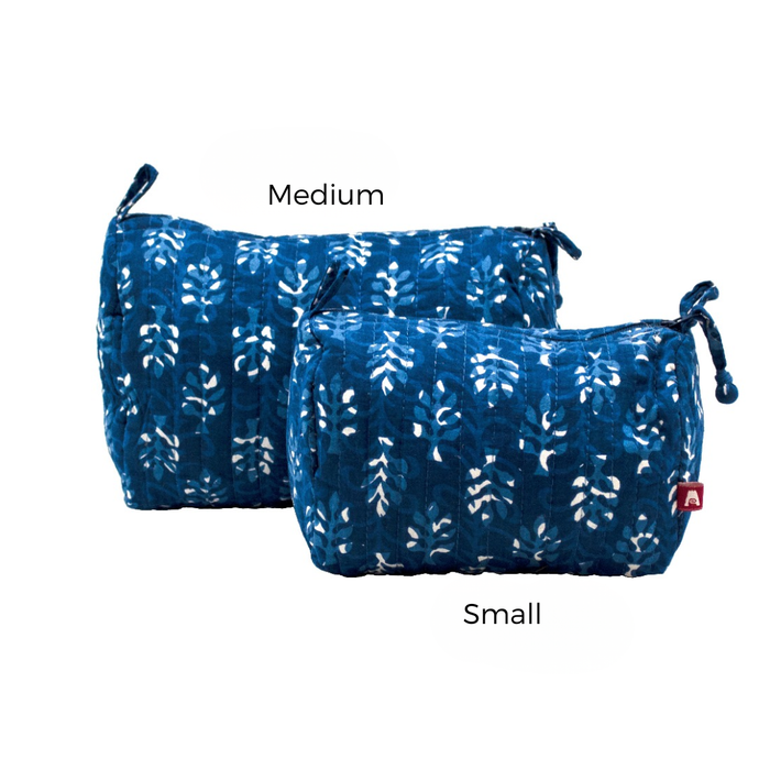Hand Block-Printed Quilted Travel Pouch