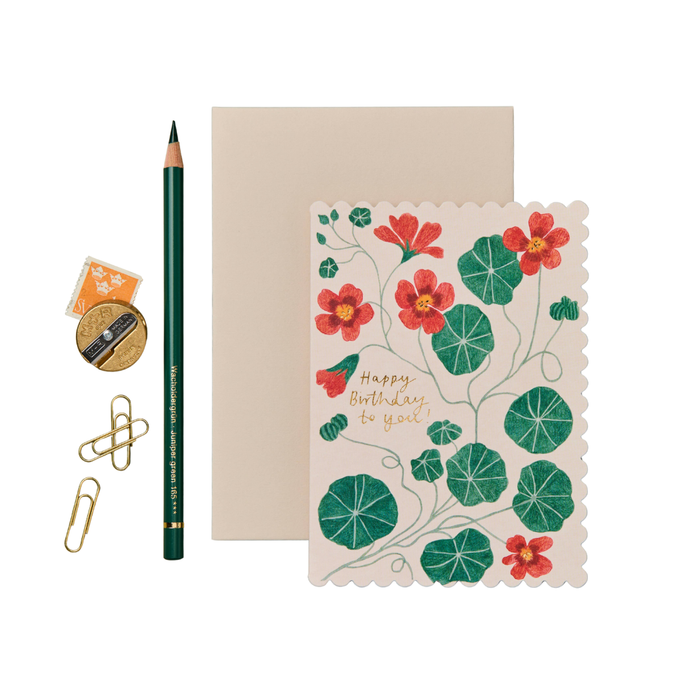 Floral card with 'Happy Birthday to you!' text