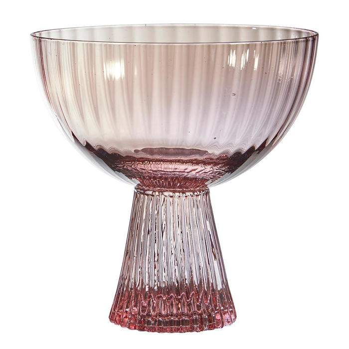 Beveled Coupe Glass -Pink