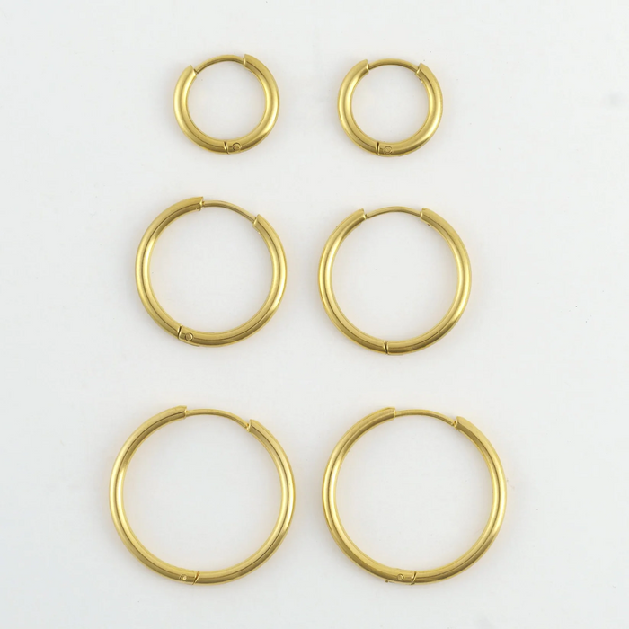 Narelle Waterproof Classic Hoop Earring Trio