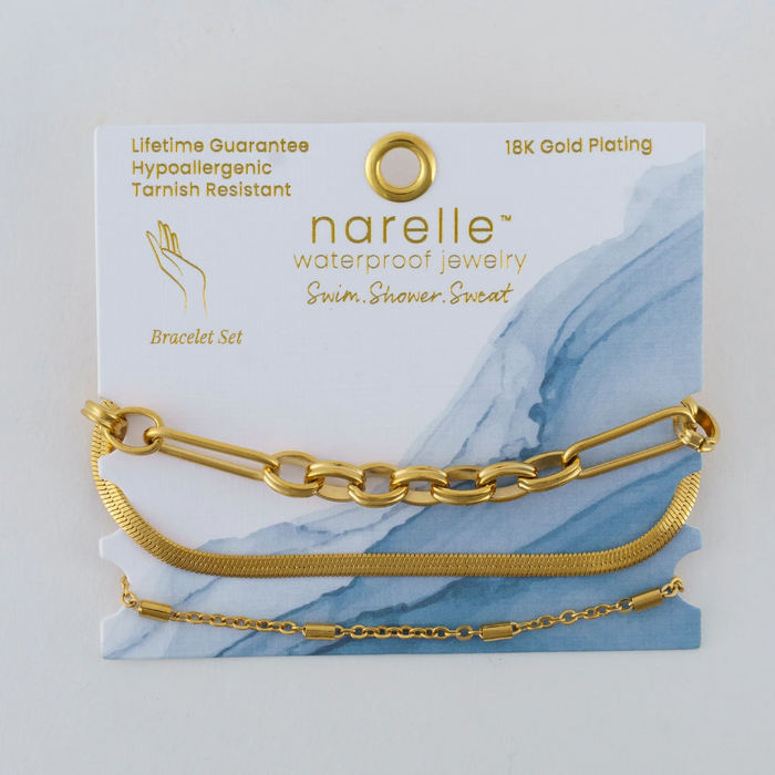 Waterproof Snake Chain Bracelet Set