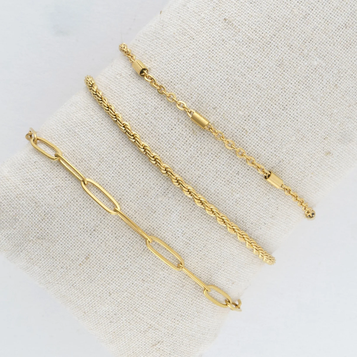 Waterproof Twisted Chain Bracelet Set