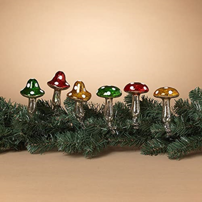 Glass Mushroom Ornament Clips