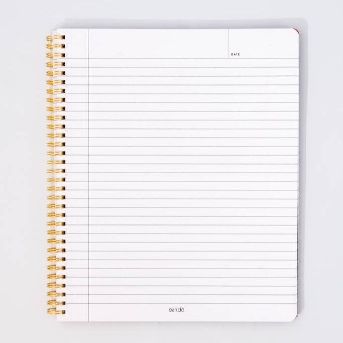 Large Notebook - Yellow Stripe With Strawberries