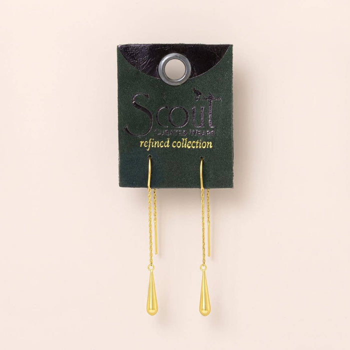 Refined Earring Collection - Teardrop Threader/Gold