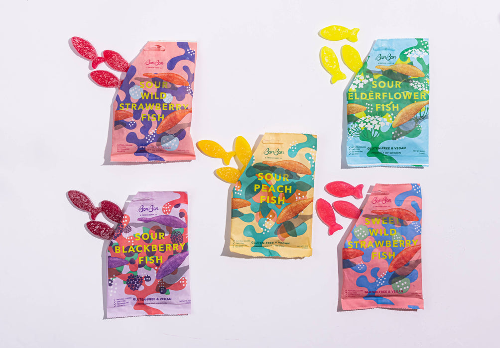 Sour Wild Strawberry Fish - Swedish Candy