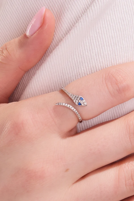 Snake Silver Adjustable Ring