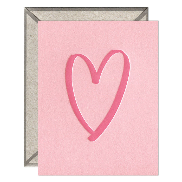 Brushed Heart - Love + Anniversary card
