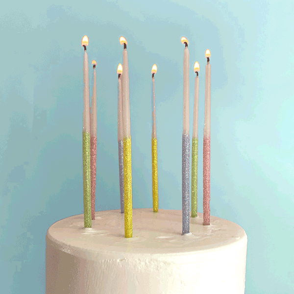 Single Glitter Beeswax Candles