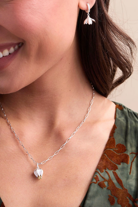 Elegant Silver Tulip Necklace