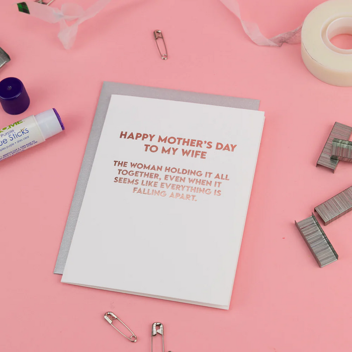 Happy Mother's Day to my Wife, Woman Holding It All Together Card