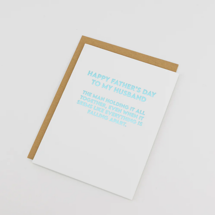 Happy Father's Day to my Husband (Man Holding It All Together) - Father's Day Card
