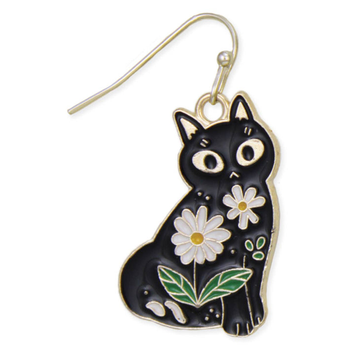 Sitting Pretty Floral Cat Earrings