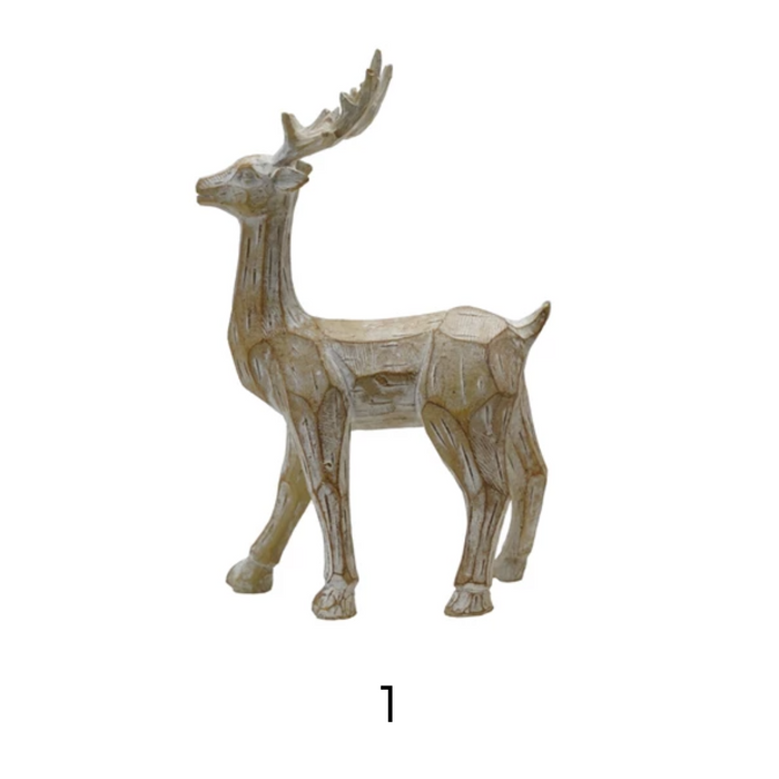 Resin Standing Deer - Wood Finish