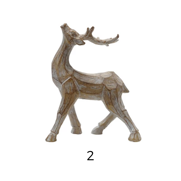 Resin Standing Deer - Wood Finish